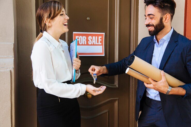 real-estate-agent-giving-key-woman_23-2147653341 real-estate-agent-giving-key-woman_23-2147653341